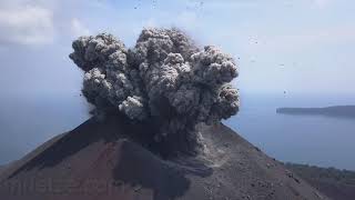 Krakatau volcano  spectacular explosions at day and night [upl. by Jerrome]