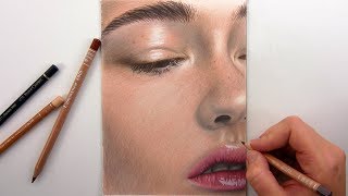 DRAWING SKIN TONES WITH COLORED PENCILS [upl. by Balthasar360]