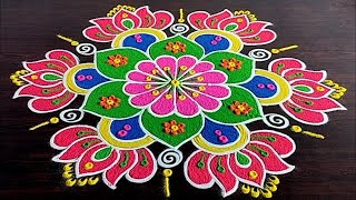 1222  Sankranthi Muggulu Designs  Traditional Rangoli Art  Beautiful Pongal kolam [upl. by Sumner385]