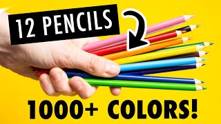 How to Mix 1000 Colors From 12 Pencils [upl. by Rudiger309]