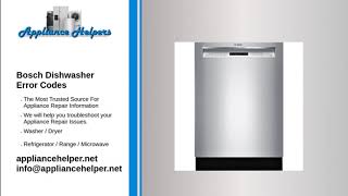 Bosch Dishwasher Error Codes [upl. by Darrill]