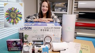 How to Set up an Epson EcoTank 15000 for Sublimation  Supplies you need amp Making my first print [upl. by Llewkcor]