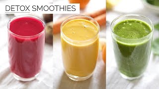 3 DETOX SMOOTHIE RECIPES  easy amp healthy smoothies [upl. by Gombosi]