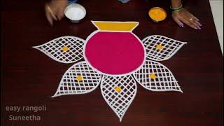 Bhogi kundala muggulu for BEGINNERS for Sankranthi 2023 and Pongal by easy rangoli Suneetha [upl. by Pilar56]