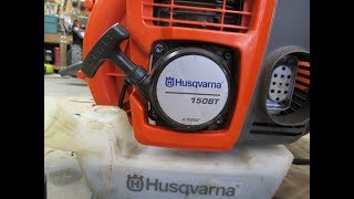 Husqvarna 150BT Backpack Blower High Speed Carburetor Adjustment [upl. by Notyap330]