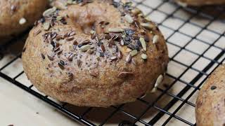 100 WHOLE WHEAT BAGEL  HOW TO MAKE WHOLE WHEAT BAGELS [upl. by Etteinotna]