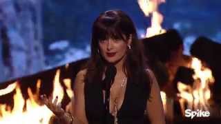 Salma Hayek Accepts Decade of Hotness Award  Guys Choice 2015 [upl. by Etiragram]