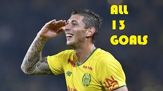 Emiliano Sala  All 13 goals 20182019 [upl. by Arikahs648]