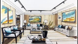 how to sketch interior design [upl. by Durwyn]