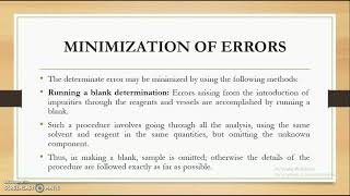 Minimization of errors Part 1 [upl. by Tymes]