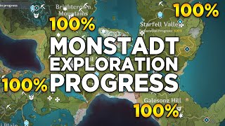 MONDSTADT 100 Exploration Progress Genshin Impact Gameplay [upl. by Saville]