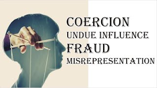 Coercion Undue Influence Fraud Misrepresentation  Indian Contract Act 1872  Law Guru [upl. by Zevahc]