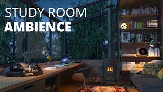 Rooftop Study Room with Rain Sounds  Ambience for Studying Relaxing [upl. by Hayimas]