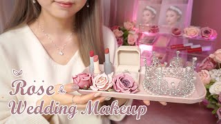 ASMR Lovely Rose Wedding Makeup for you💍 gentle atmosphere [upl. by Illehs]