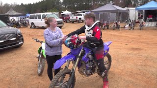 Nathan got his new dirt bike now lets race it RACE DAY LETS GO 2021 Yamaha yz250f [upl. by Ebneter505]