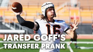 NFL QB Jared Goff Pranks Unsuspecting College Football Team [upl. by Previdi]