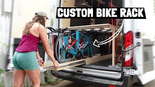 VANLIFE Build  DIY SlideOut Bike Rack amp Bed Platform [upl. by Ennaeed611]