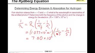 CHM1011 amp CHM1051  The Rydberg Equation [upl. by Neerehs]