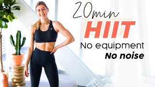 20 MIN HOME HIIT WORKOUT  No equipment no noise no impact [upl. by Tnattirb418]