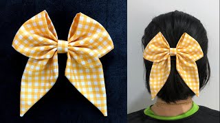 Fabric hair Bow Tutorial [upl. by Emylee428]