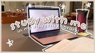 study with me in the library  2 hrs lofi music and real sound 5010 pomodoro [upl. by Naelcm627]