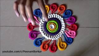 Easy rangoli patterns  3  Small quick and easy rangoli designs  Easy Rangoli by Poonam Borkar [upl. by Stranger168]