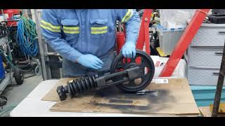 Excavator idler and track tensioner install [upl. by Edrock]