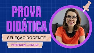 Prova didática nota 10  seleção docente [upl. by Wainwright]