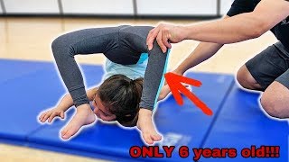 6 YEAR OLD AVA TEACHES UNREAL FLEXIBLE GYMNASTIC MOVES PART 2 [upl. by Charlene]