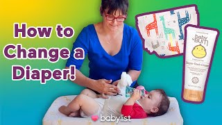 How to Diaper a Baby  Babylist [upl. by Eimaj]