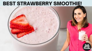 4Ingredient Simple STRAWBERRY BANANA SMOOTHIE [upl. by Brosy]