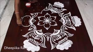 Sankranthi special rangoli design with 11x6 dots  Bhogi special muggulu 2019  pongal pots [upl. by Barboza693]