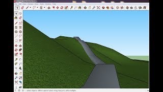 SketchUp  How to make the road on terrain without plugins [upl. by Ayatal]