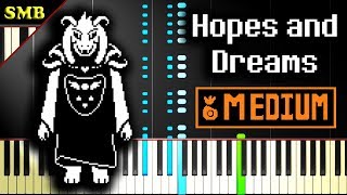 UNDERTALE  HOPES AND DREAMS  Piano Tutorial [upl. by Downe]