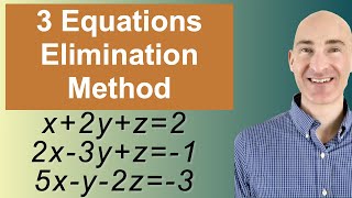 Solving Systems of 3 Equations Elimination [upl. by Niliac]