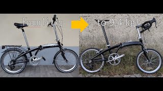 How to turn your folding bike into a folding race bike with Carbon Parts at 94 kg [upl. by Pentheam]