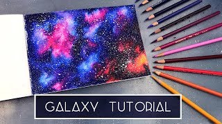 How to Draw a Galaxy  Coloured Pencil Tutorial [upl. by Swetlana]