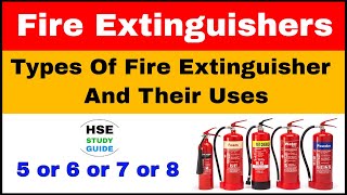 Types of Fire Extinguishers And Their Uses  Different Types Of Fire Extinguisher Fully Explained [upl. by Iadam]