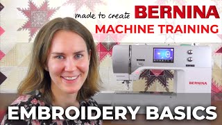 BERNINA Machine Training Embroidery Basics  Quilt Beginnings [upl. by Annazor]