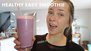 SUPER Easy Delicious Berry Protein Smoothie [upl. by Hploda141]