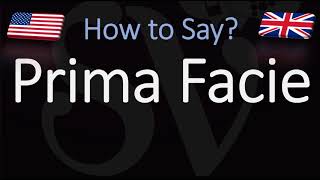 How to Pronounce Prima Facie CORRECTLY [upl. by Corene]