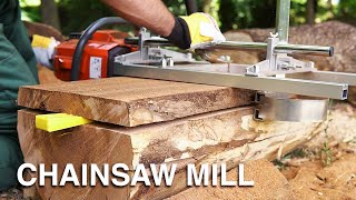 Chainsaw MILL  How to Slab a Log  Simple Cheap Portable [upl. by Eldrid]