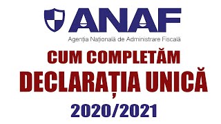 Cum completam Declaratia Unica 2020  2021 [upl. by Wolgast]