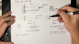 Strength of Materials  Combined Stresses Sample Problem [upl. by Lyrehc]