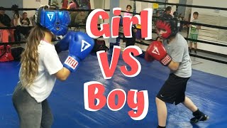 12 yr old Boy vs 16 yr old Girl  Sparring session Boxing [upl. by Jaf]