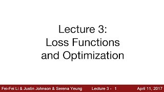 Lecture 3  Loss Functions and Optimization [upl. by Remas]