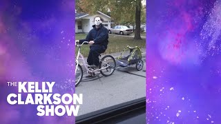 Wife Not Amused By Husband Who Terrorizes Neighborhood Dressed As Mike Myers From Halloween [upl. by Htyderem]