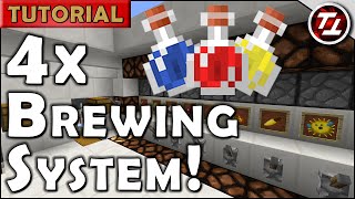 Minecraft Tutorial 4x Automatic Potion Brewing System [upl. by Dougy]