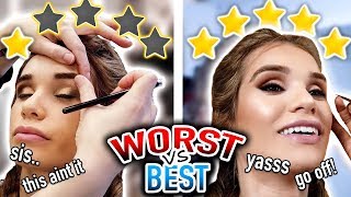 I Went to the WORST REVIEWED amp BEST REVIEWED Makeup Artists in My CITY 1 STAR VS 5 STAR [upl. by Ayrolg]