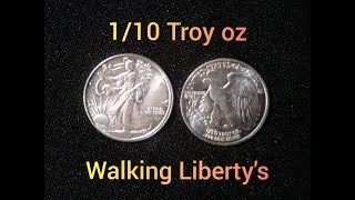 Silver Walking Libertys 110 troy oz 999 fine [upl. by Aivilys]